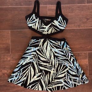 BCBGMaxAzria Tropical Cutout Dress